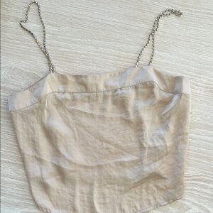Urban Outfitters Cream Spaghetti Strap Crop Top